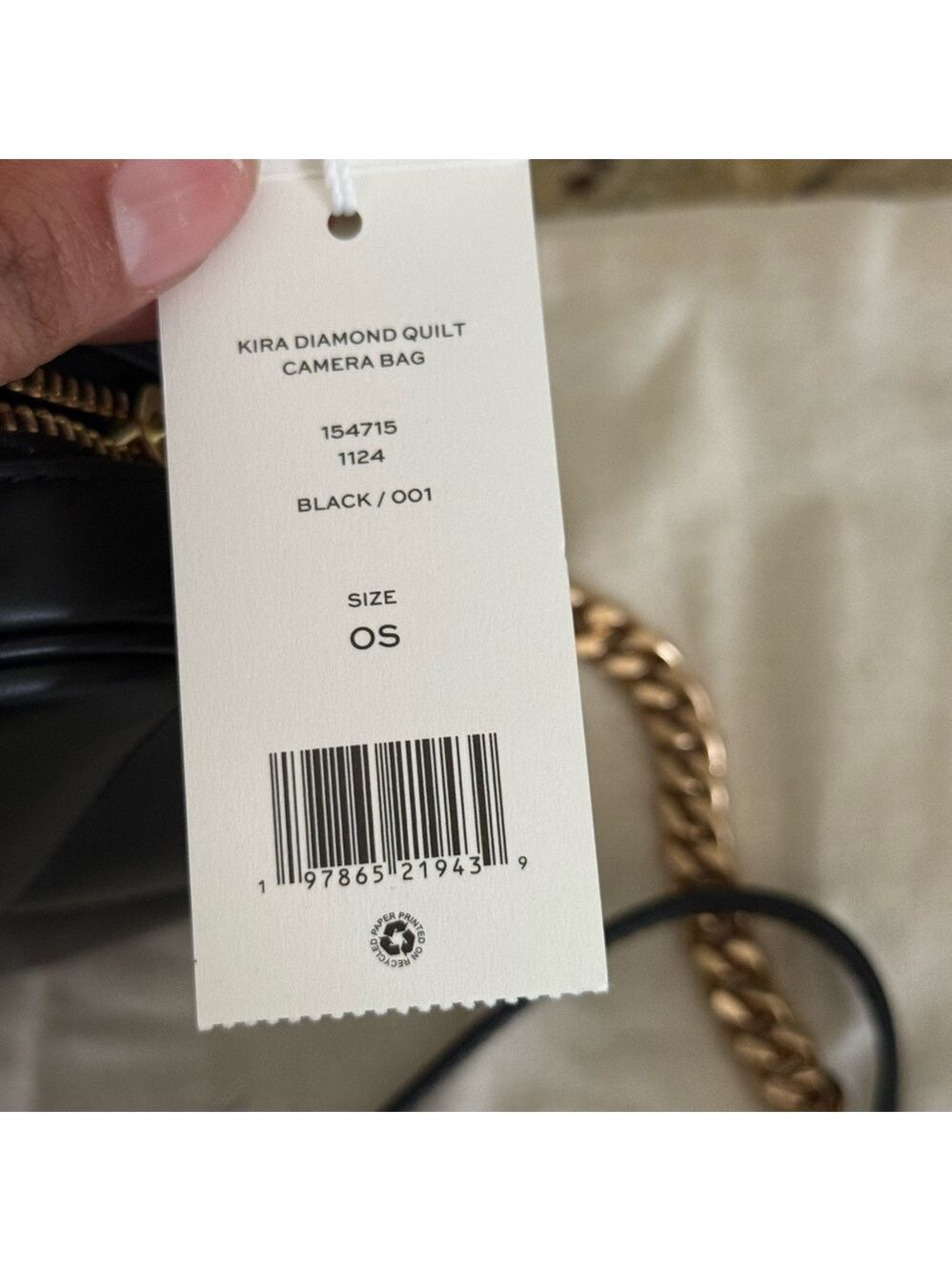 NWT TORY BURCH Kira Diamond Quilt Camera Bag Black Color - Picture 9 of 11